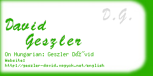 david geszler business card